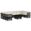 vidaXL Conjunto de Sof&aacute; de Jardim 11 unid. Preto vime PE