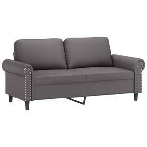 vidaXL Sof&aacute; de 2 lugares 140 cm couro artificial cinza