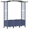 vidaXL Cama Elevada com Treli&ccedil;a e Telhado Cinzento 164 x 40 x 144 cm