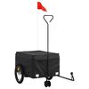 vidaXL Reboque para bicicleta 45 kg ferro preto