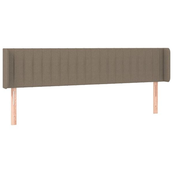 vidaXL Cabeceira cama abas tecido 183x16x78/88 cm cinzento-acastanhado