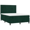 vidaXL Cama com molas/colch&atilde;o 140x200 cm veludo verde-escuro