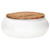 vidaXL Mesa de centro 68x68x30 cm madeira recuperada maci&ccedil;a branco