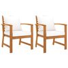 vidaXL Cadeiras jardim 2 pcs c/ almofad&otilde;es cor creme ac&aacute;cia maci&ccedil;a
