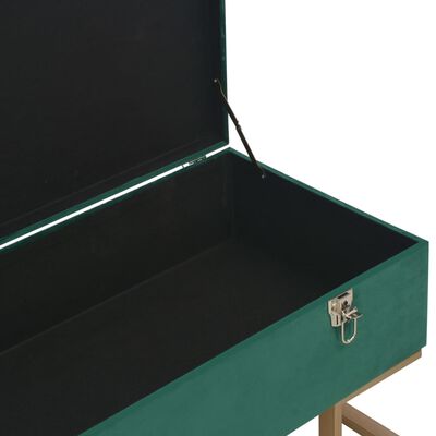 vidaXL Banco com compartimento de arrumação 105 cm veludo verde