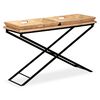 vidaXL Mesa consola madeira de mangueira maci&ccedil;a 130x40x80 cm