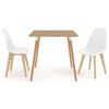 vidaXL 3 pcs conjunto de jantar branco