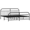 vidaXL Estrutura de cama com cabeceira e p&eacute;s 200x200 cm metal preto