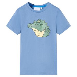 vidaXL T-shirt de crian&ccedil;a azul m&eacute;dio 128
