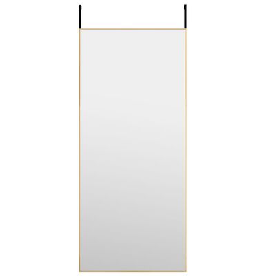 vidaXL Espelho para porta 40x100 cm vidro e alumínio dourado