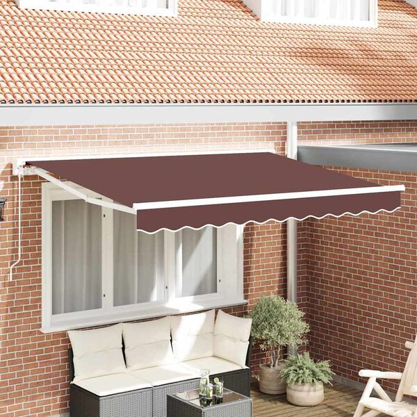 vidaXL Estrutura de Toldo Manual Castanho 350 x 200 cm