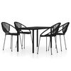 vidaXL 5 pcs Conjunto de jantar para jardim preto