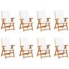 vidaXL 9 pcs conjunto jantar jardim c/ almofad&otilde;es madeira teca maci&ccedil;a