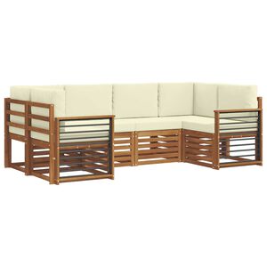 vidaXL Conjunto de Sof&aacute; Sectional com almofada 6 pcs Natural e Creme