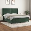 vidaXL Cama com molas/colch&atilde;o 180x200 cm veludo verde-escuro