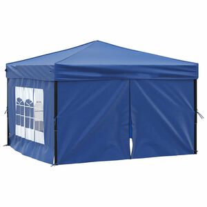 vidaXL Tenda para festas dobr&aacute;vel com paredes laterais 3x3 m azul