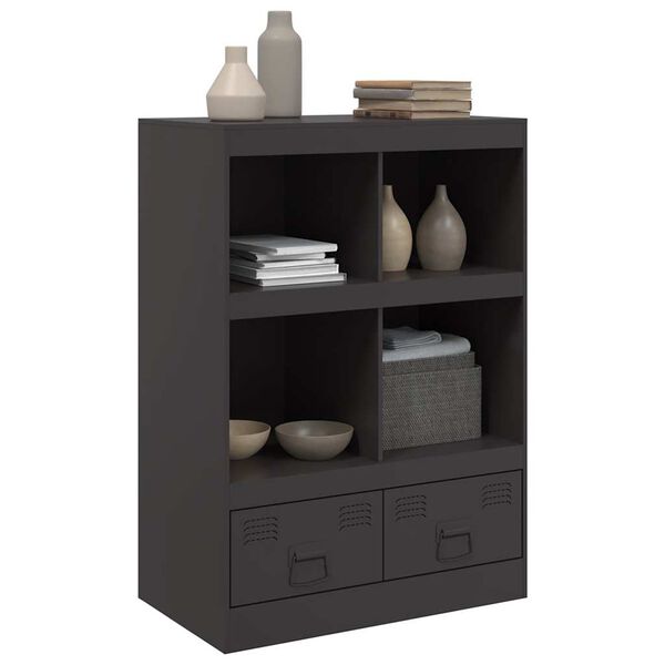 vidaXL Aparador alto 67x39x95 cm aço preto
