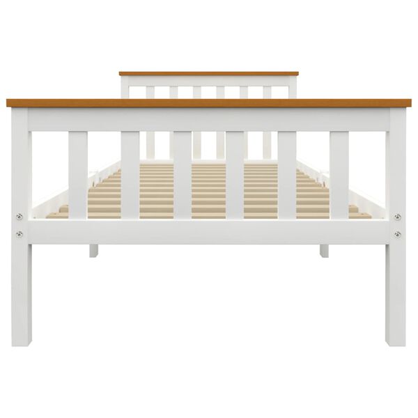 vidaXL Estrutura de cama com 2 gavetas 100x200 cm pinho maci&ccedil;o branco