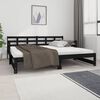 vidaXL Estrutura sof&aacute;-cama de puxar pinho maci&ccedil;o preto 2x(90x190) cm