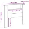 vidaXL Cabeceira Cinzento 120 x 16,5 x 103,5 cm Madeira processada
