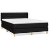 vidaXL Cama com molas/colch&atilde;o 140x200 cm tecido preto