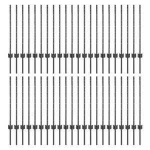 vidaXL Poste de Cerca Embutido 44 unid. Cinzento 120 cm
