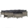 vidaXL 7 pcs conjunto lounge de jardim c/ almofad&otilde;es vime PE cinzento