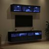 vidaXL Unidades de TV de Parede com LED com led 5 pcs Carvalho Preto
