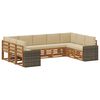 vidaXL Conjunto de Sof&aacute;s para Exterior 9 unid. Natural e Bege