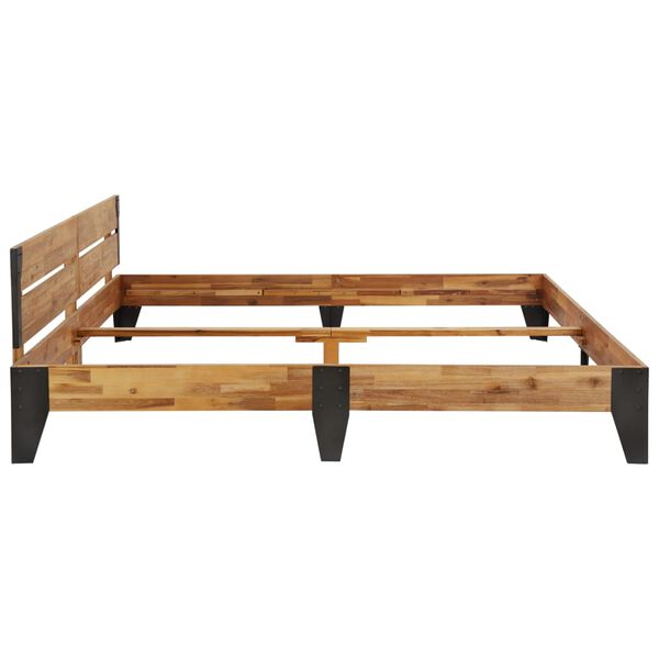 vidaXL Estrutura de cama 180x200 cm ac&aacute;cia maci&ccedil;a acabamento escovado