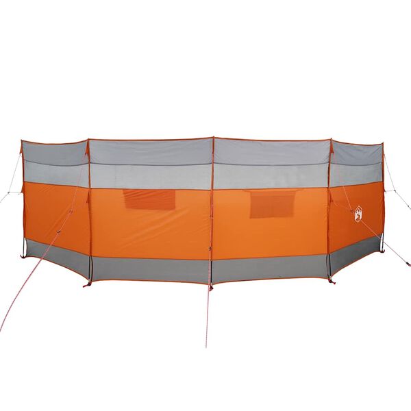 vidaXL Corta-vento de campismo 510x153 cm imperme&aacute;vel cinza/laranja