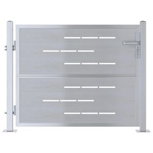 vidaXL Port&atilde;o de Jardim 85 x 70 cm A&ccedil;o inoxid&aacute;vel Prateado Tranc&aacute;vel