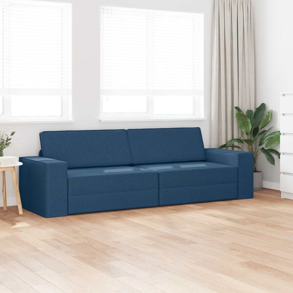 vidaXL Sof&aacute;-Cama Azul Marinho 245 x 78 x 77 cm tecido
