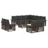 vidaXL Conjunto de Sof&aacute; de Jardim 12 unid. Cinza e Cinza Escuro