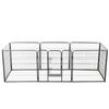 vidaXL Parque para c&atilde;es 8 pain&eacute;is a&ccedil;o 80x80 cm preto