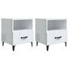 vidaXL Mesas de cabeceira 2 pcs madeira processada branco brilhante