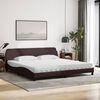 vidaXL Cama com colch&atilde;o Dover 200x200 cm tecido castanho-escuro
