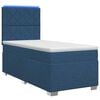 vidaXL Cama box spring com colch&atilde;o Azul 90 x 190 cm Tecido