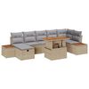vidaXL Conjunto de Sof&aacute; de Jardim 8 unid. Bege vime PE