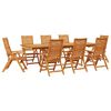 vidaXL Conjunto de Jantar para Jardim 9 pcs Castanho