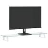vidaXL Suporte para monitor 80x20x8 cm vidro temperado e metal branco