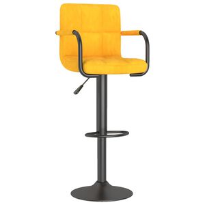 vidaXL Banco de bar veludo amarelo mostarda