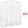 vidaXL Cestos gabi&atilde;o arqueados 13 pcs 200x50x220/240 ferro galvanizado