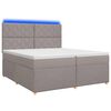 vidaXL Cama box spring com colch&atilde;o Cinzento-acastanhado 200 x 200 cm