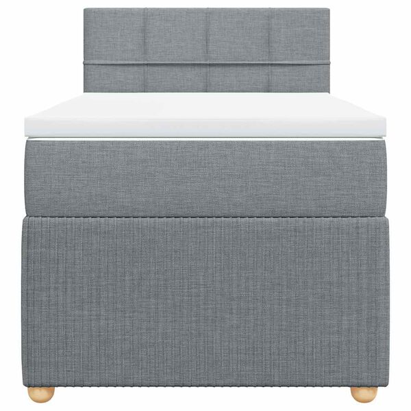 vidaXL Cama com molas/colch&atilde;o 90x200 cm tecido cinza-claro