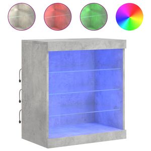 vidaXL Aparador com luzes LED 60,5x37x67 cm cinzento cimento