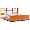 vidaXL Cama sem colch&atilde;o 200x200 cm pinho maci&ccedil;o castanho-mel