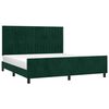 vidaXL Estrutura de cama c/ cabeceira 180x200 cm veludo verde-escuro