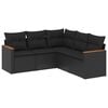 vidaXL Patio Sofa Set 5 lugar Black
