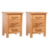 vidaXL Mesas de cabeceira 2 pcs 40x30x54 cm madeira de carvalho maci&ccedil;a